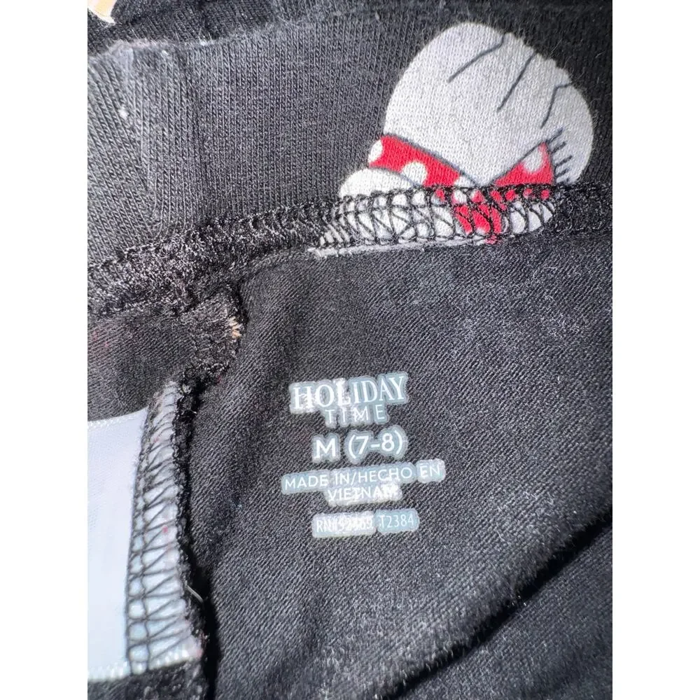 Girls Holiday Time Black Leggings with Holiday Animals, Size M (7/8) - Picture 3 of 4